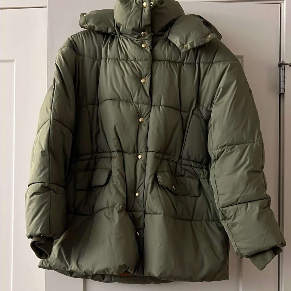 Jcrew Primaloft Chateau Green Parka Jacket Sz XL